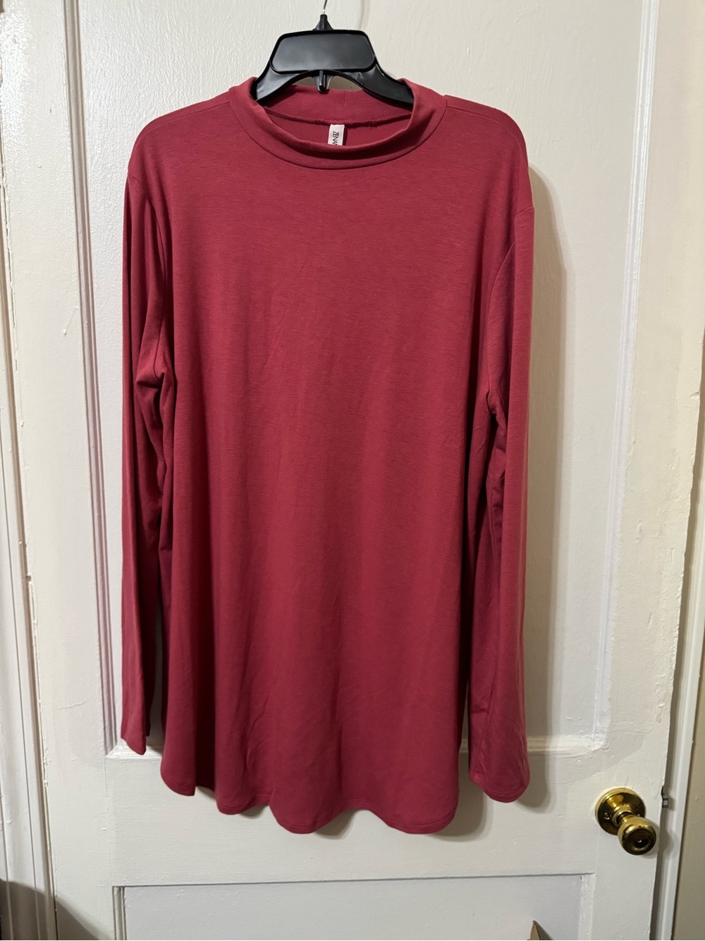 Zenana Outfitters Long Sleeve Mock Neck Top - Rose